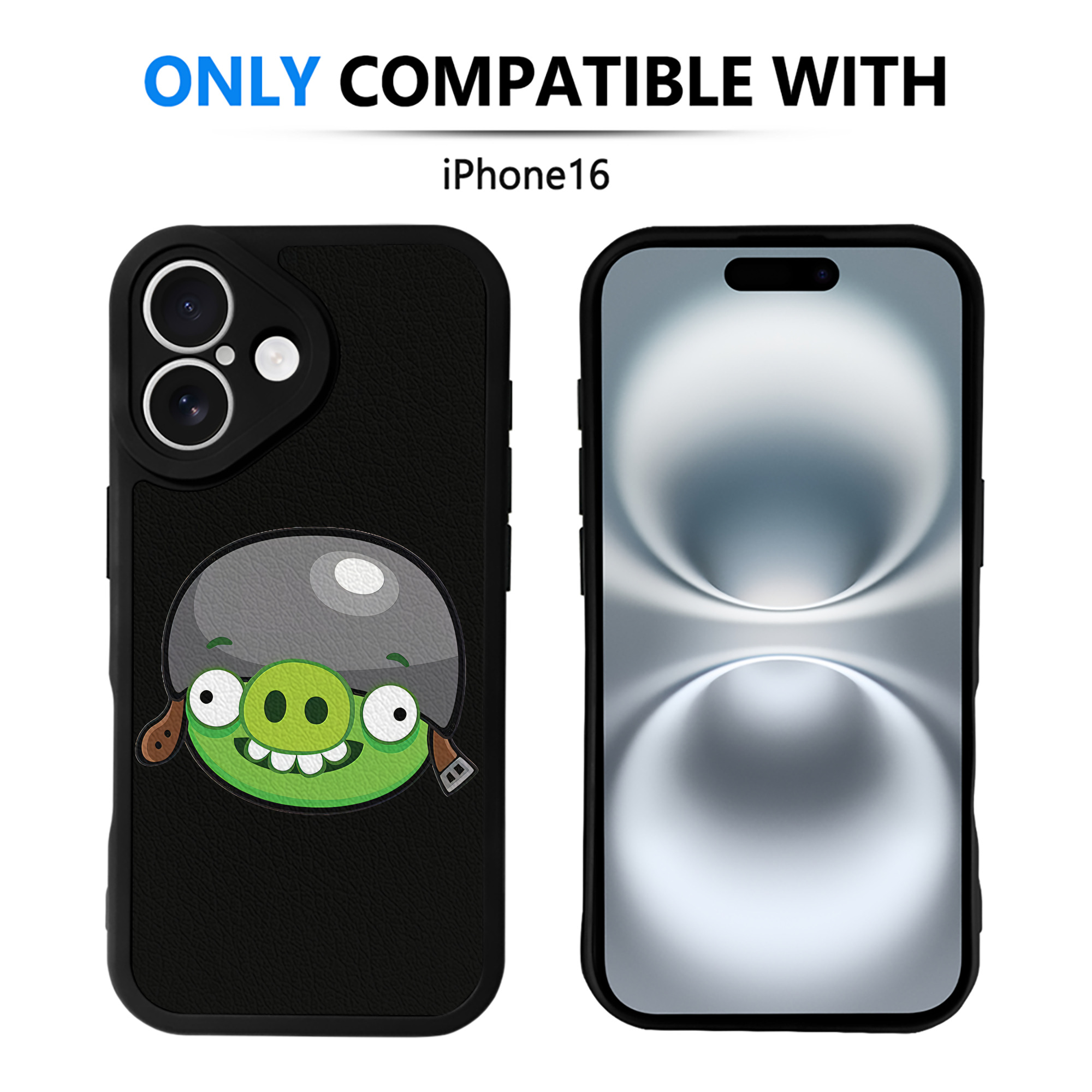 （画像用） Angry Birds アングリーバード 【iPhone 16シリーズ対応】シリコンスマホケース（レザー調） 材質：シリコン